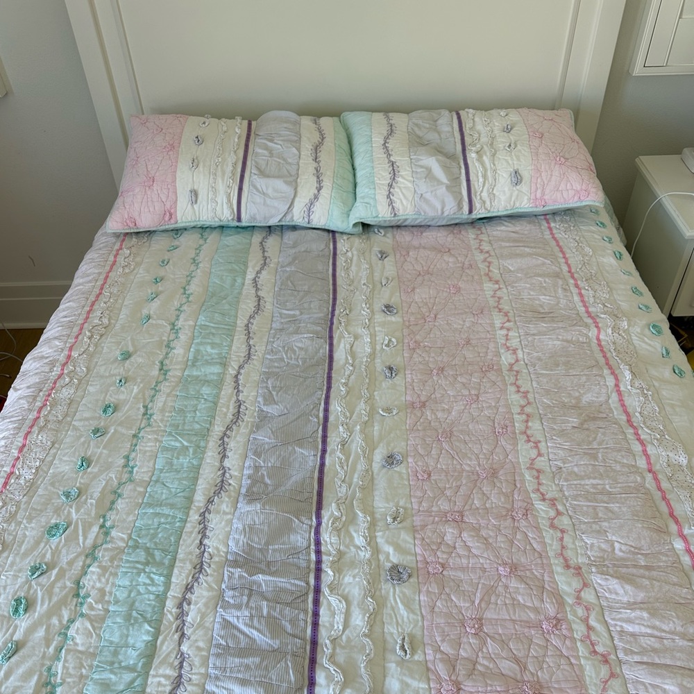 Pottery barn kids Bailey Ruffle Quilt & Shams set
